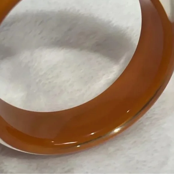 Translucent Orange Bangle Bracelet - Picture 3 of 4
